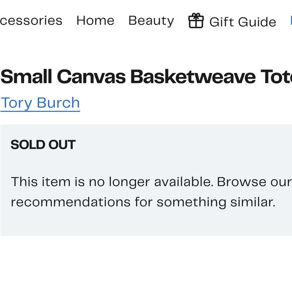 ⚜️Tory Burch⚜️Small Canvas Basketweave Tote - Picture 5 of 5